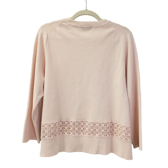 J. Crew Lace Trim Crewneck Sweater Size Large (est) - Picture 2 of 6